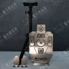 금속 스틸 타겟 메탈 표적 저격 사격장 표적 사격연습, 표준 구성, IDPA 타겟 +맞춤형 브래킷+소형 타겟 2개, 1개