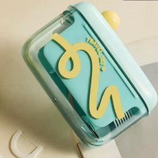 多巴胺牙線收納盒 自動彈出 輕奢隨身牙線盒, 藍綠色, 1個