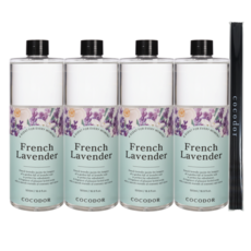 코코도르 디퓨저 리필액 + 리드스틱 5P, 프렌치라벤더, 500ml, 4개