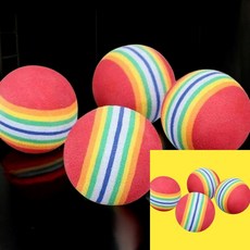 실내 퍼팅 스윙 연습용 스펀지 골프공 실내스펀지골프공 연습용골프공 실내골프용품 실내연습용스펀지골프공, 레인보우 ONE