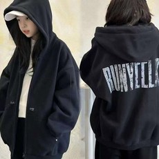 런블랙후드집업 점퍼
