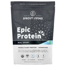스프라우트리빙 Epic Protein 식물성 단백질 및 슈퍼 푸드 함유 리얼 스포츠 494g(1.1lb), 1개