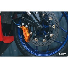 RCB 直上 R1 基本對四卡鉗 4活塞設計 34/30配置 薄型卡鉗 鋼絲框車種, 1個, 紅色