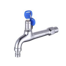 防盜水龍頭 全銅 帶鎖 單冷 洗衣機4分口 上鎖 附鑰匙【AK220 AK222】, 1個, 【AK222】 加長款13.5MM