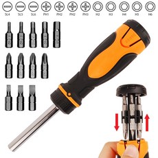 12in1 라쳇 드라이버 세트 멀티 공구 휴대용 비트 교체형, 1개