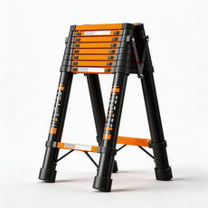 탄소강 접이식 사다리 A형 H형 겸용 높이조절 신축 사다리 미끄럼방지 안전 가정용 작업용 사다리, 1개
