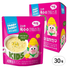 푸디버디 옥수수 크림 스프, 150g, 30개