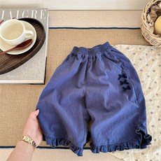 女童褲子2026兒童新款洋氣花邊寬鬆直筒寶寶薄款休閒褲百搭款長褲