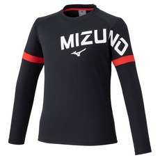 Mizuno美津濃兒童撞色長袖上衣，舒適透氣，時尚運動風，適合各種天氣