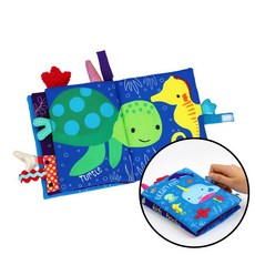 바다생물 촉감꼬리 헝겊책 8개월 유아 흥미 장난감 손자선물 인지발달 아이