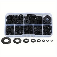 툴스상가 500P 와셔 플라스틱 와샤 나일론 와샤, 1세트, 블랙