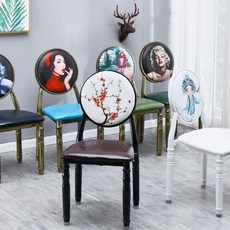 의자 프렌치 엔틱 테이블 체어 클래식 빈티지 식당 레스토랑, 핑크