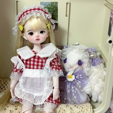 BJD 娃娃套裝 30公分 手繪改妝, 1個, 小女僕（可以開蓋換眼珠）