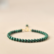 말라카이트 팔찌 천연 원석 비즈 14k 골드 도금 by 리마린