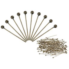 보석 제작용 PATIKIL 200Pcs 은도금 볼 헤드 핀 - 24 게이지 50mm 와이어 핀 DIY 공예용 목걸이 팔찌 귀걸이용 황동 원형 금속, 20mm, Gold Plated, 1개