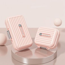 나인밸리 여행용 휴대용 일주일 칸막이가 있는 알약케이스 대소 혼합, 2개, 코랄핑크