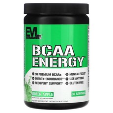 EVLution Nutrition BCAA 에너지 그린 애플 291g, 3개, 290g
