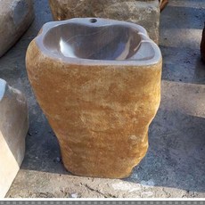 好貨熱賣鵝卵石一體石水池原石洗手盆整石洗手池花園水池戶外石頭石材水槽, 1個, 運費咨詢小二