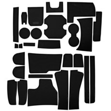 CupHolderHero 포드 엣지 액세서리 2020-2024 프리미엄 맞춤형 내부 미끄럼 방지 먼지 방지 컵 홀더 인서트 센터 콘솔 라이너 매트 도어 포켓 라이너 28피스 세, 단색 블랙