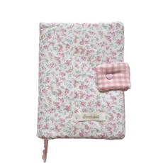 샤샤벨 패브릭 플로럴 책 표지 커버 다이어리 A5 국판 북커버, 1개, 로맨틱 핑크