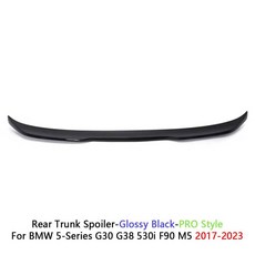 차량스포일러 차꾸미기 글라스윙 새차선물 5 시리즈 G30 G38 530i F90 M5 1723 액세서리 에일러론 becquet 자동 외장 부품 용 뒷 트렁크 스포일러 윙 핫 세, Glossy Black