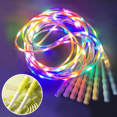 라구즈 야광 LED 줄넘기 꼬임방지 길이조절 (건전지 포함), 1개, 노랑