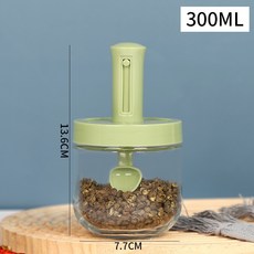 不銹鋼搗蒜器 蒜頭攪碎機 拍拍刀 蒜泥機, 1個, (綠色)勺蓋一體調味罐