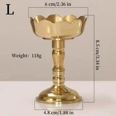 불교 촛불 오일 램프 홀더 키가 큰 발 꽃 모양 Liuli 촛대 Ghee 촛불 컵 불교 항목 제단 장식