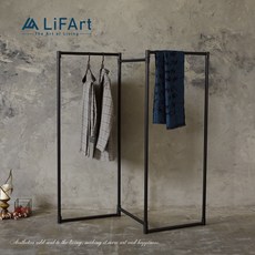 LiFArt 日系鋁合金百變掛衣架 3段式加高款 屏風衣架 午夜黑 158x140公分