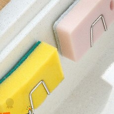 주방 싱크대 수납 정리 스펀지 행주 걸이 벽부착 접착식 공간 활용 욕실 세면대, 1개, 미니 수세미 거치대