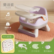 midodear 寶寶餐椅 雙餐盤 滑行椅輪 基礎餐盤 透明餐盤 PU軟墊 萬向輪4入