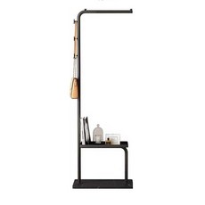 스탠드형 코트랙 옷걸이대 행거 옷걸이 침실 인테리어 현관, 150cm 블랙 +화이트 베이스