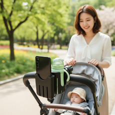 자전거 유모차 겸용 2in1 컵홀더 핸드폰 거치대 ABS 안전 홀더, 유모차2in1홀더, 1개