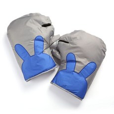 토끼 방한 토시 핸들 워머 배달 대행 바이크 스쿠터 오토바이 장갑 손 비닐 방수 귀여운, 프리사이즈, 토끼그레이