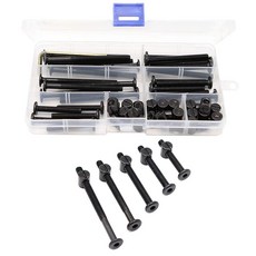 Dream on me Delta Graco Fisher 아기 침대 나사 - M6-1.0 x 40/50/60/70/80mm 블랙 육각 소켓 캡 볼트 및 배럴 너트 키트 침대, Dream on me, Delta, Graco, Fis