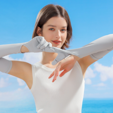 애즈건 여성 골프팔토시 자외선 차단 장갑 팔토시, 아이스그레이, 1개