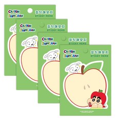 [짱구는 못말려]점착 메모지, 4개, 40매, 애플 짱구