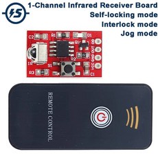 무선 적외선 수신기 보드 모듈 리모컨 포함 학습용 DIY 키트 DC 3V-5V 1 채널, 1개
