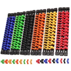 ABS 소켓 오거나이저 세트 0.6cm(1/4인치) 1cm(3/8인치) 1.3cm(1/2인치) 드라이브 소켓 홀더 레일 공구 박스 서랍 보관함 임팩트 소켓용 (18), 18