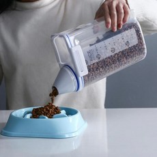 반려동물 사료보관통 밀폐 뚜껑 방습 모음 용품, 화이트캡 블루씰
