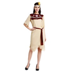 인디언 의상 여성 부족 추장 복장 원주민 원시인 공연 파티 할로윈 놀이공원 촬영 코스프레 수학여행 특이한 코믹 엽기 T-1024