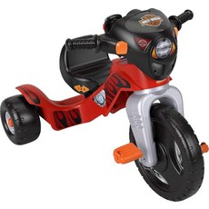 Fisher-Price 유아용 세발자전거 할리 데이비슨 조명 및 사운드 세발자전거 조절 가능한 시트 보관 공간이 있는 장난감 자전거 야외 놀이 만 2세 이상 아동용 (아마