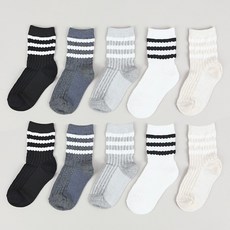 1+1 엘에이스 국산 아동양말 골지재그 10켤레 세트
