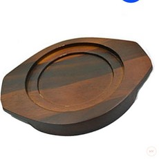 HY 원형 주물 양손 후라이팬 세트 목판받침 포함 콘버터팬받침대 주물팬받침대 철판받침대