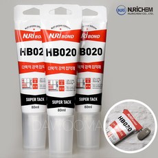 [다우몰] 강력 접착제 실리콘 HB020 80ml +튜브짜개 / 타일 걸레받이 몰딩 다목적 만능접착제, 3세트