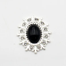 타원형 귀여운 라인석 로틴 합금 쥬얼리 액세서리 DIY 웨딩 의류 활 장식 10 개 26*31mm, 03 37