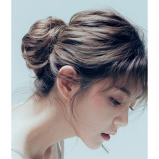 不然飾 丸子頭髮圈 全真髮 女假髮 - 包頭氣質盤髮 御姊風格 5色, 1個, 自然色, 自然色