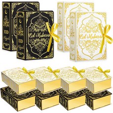 라마단 이드 무바라크 선물 상자 11.4 x 7.6cm(4.5 3인치) 간식 스퀘어 캔디 알 피트 르 패키지 골든 리본 포함 파티 장식 용품 스낵 설탕 초콜릿 36개 1351, 라마단 이드 무바라크 선물 상자 11.4 x 7.6cm