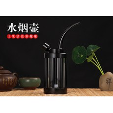 新款多色全不鏽鋼羅馬柱造型水煙鬥過濾式皮管長煙嘴創意菸斗, 1個, SD7303黑:SD7303：176*52mm
