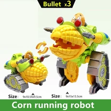 쿠쿠스토어 2025 식물 대 좀비 액션 피규어 Mech 로봇 장난감 3 in 1 변환 결합 GatlingPea Fume-shroom PV, 01 No original box, 03 C